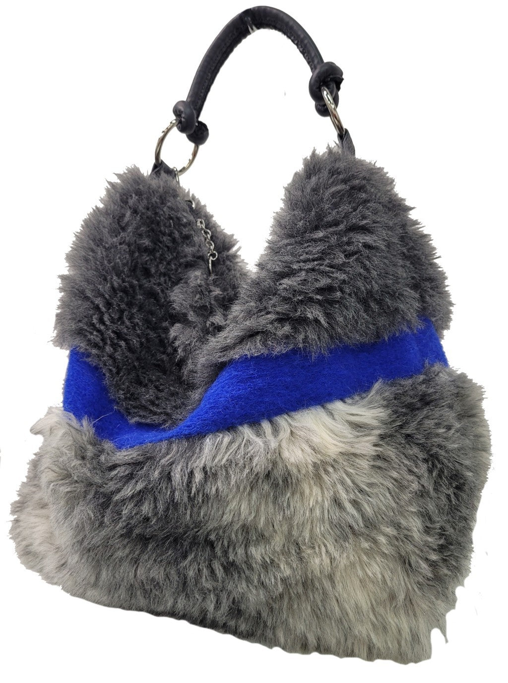 Paola pelliccia grigia e fascia blu - Novità dell'autunno-inverno 24-25!!
