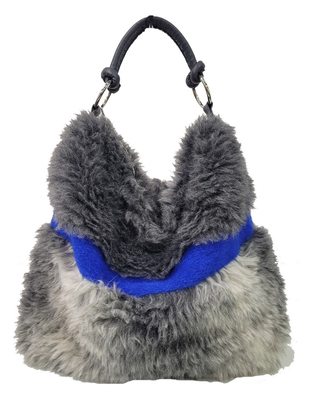 Paola pelliccia grigia e fascia blu - Novità dell'autunno-inverno 24-25!!