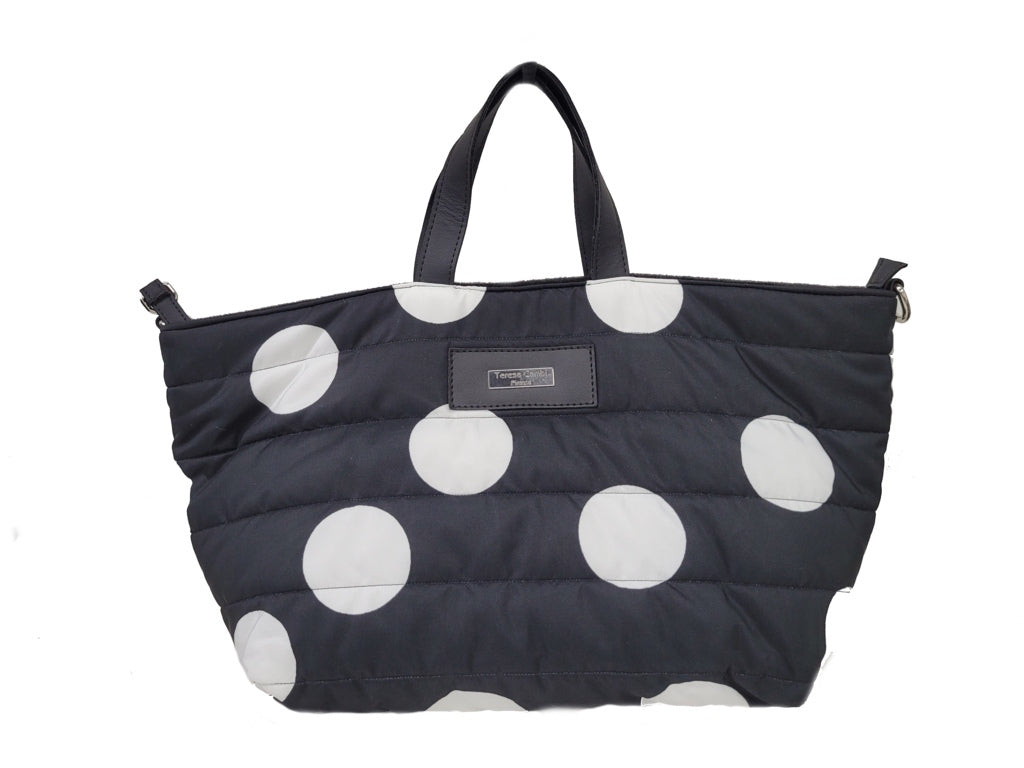 Shopper trapuntato a pois