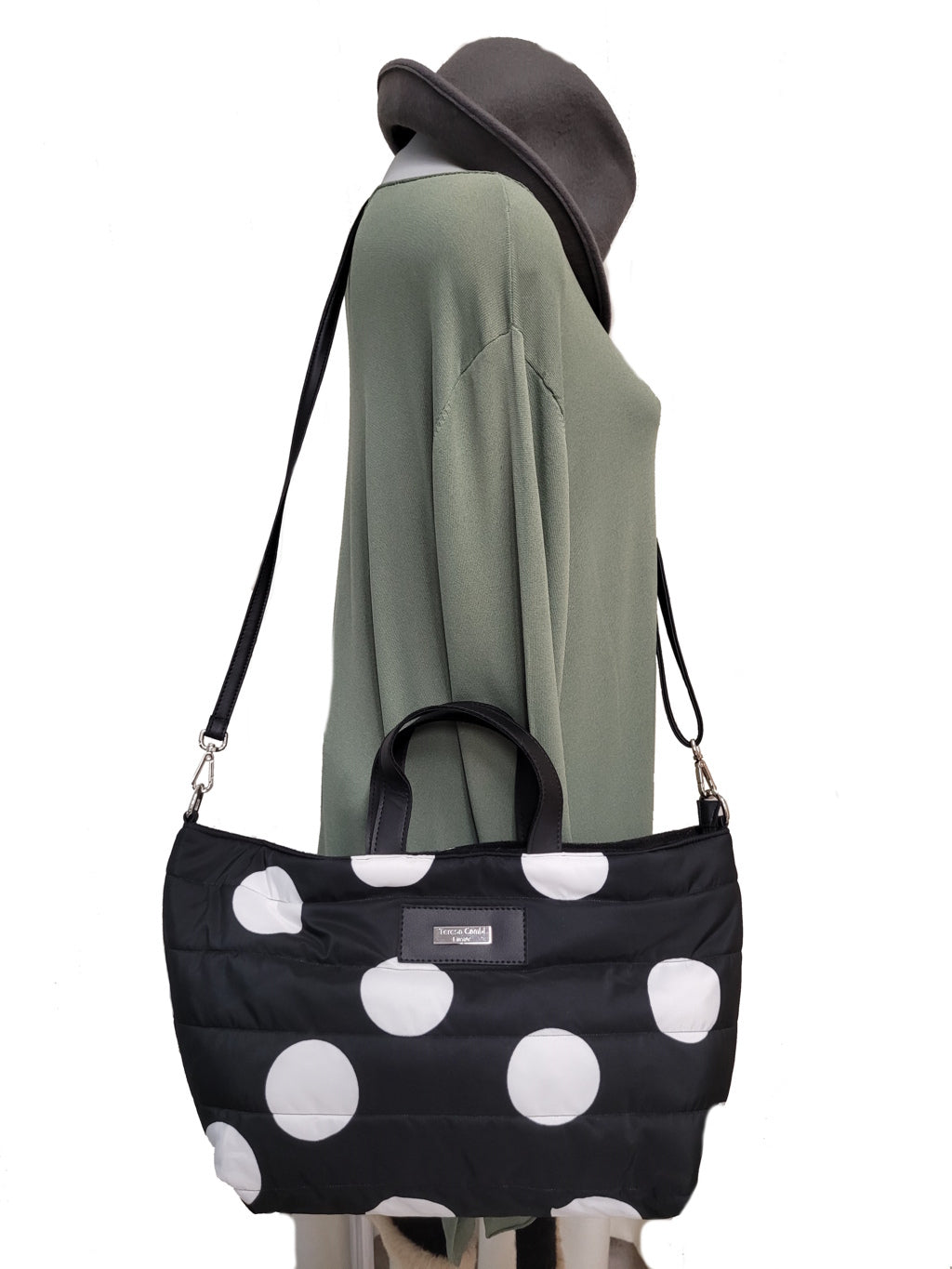 Shopper trapuntato a pois