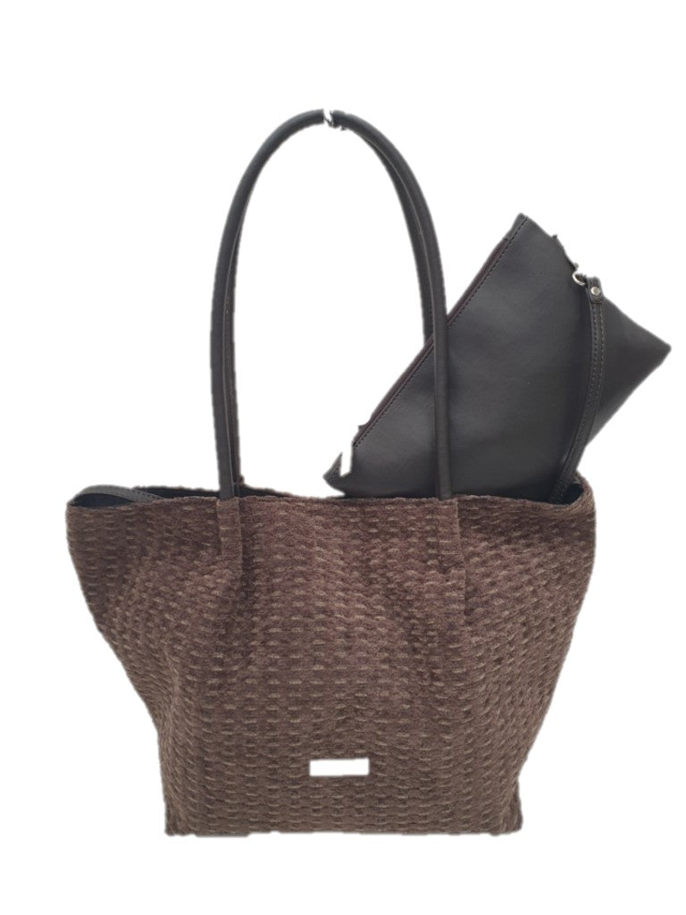 Shopper in velluto a coste con pochette - ULTIMI DUE PEZZI DISPONIBILI!!